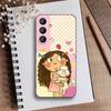 L-Cutting-Fabric Charlie and Lola Cartoon Phone Case For Samsung Galaxy A73,A21s,A22,A31,A52,A53,A71,A41Soft Black Shell