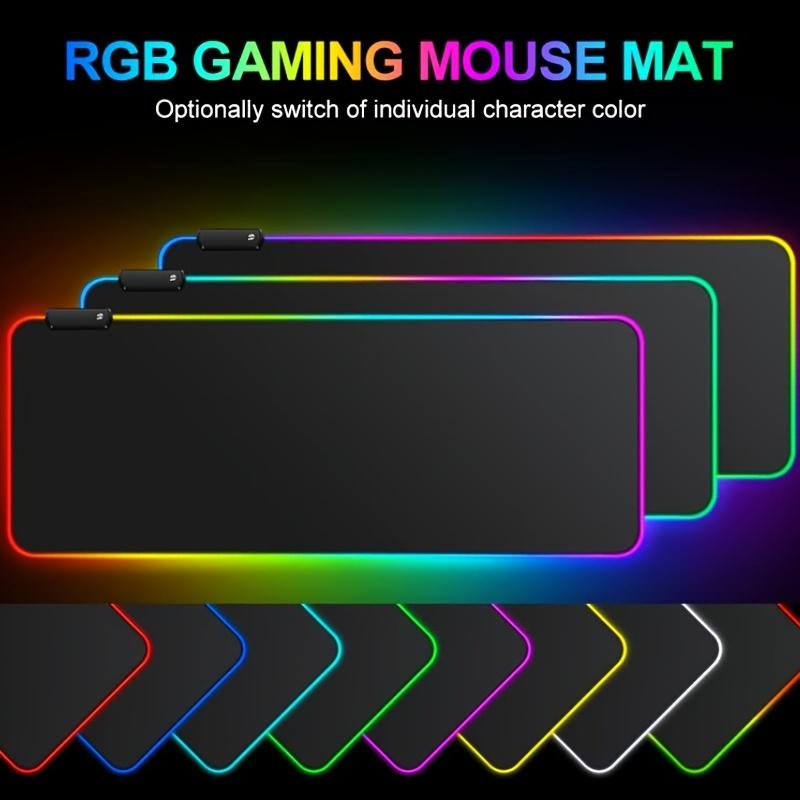 Большой игровой коврик для мыши RGB с 14 режимами освещения, сенсорное управление, удлиненный мягкий коврик для компьютерной клавиатуры, нескользящая резиновая основа, 800×300×4 мм