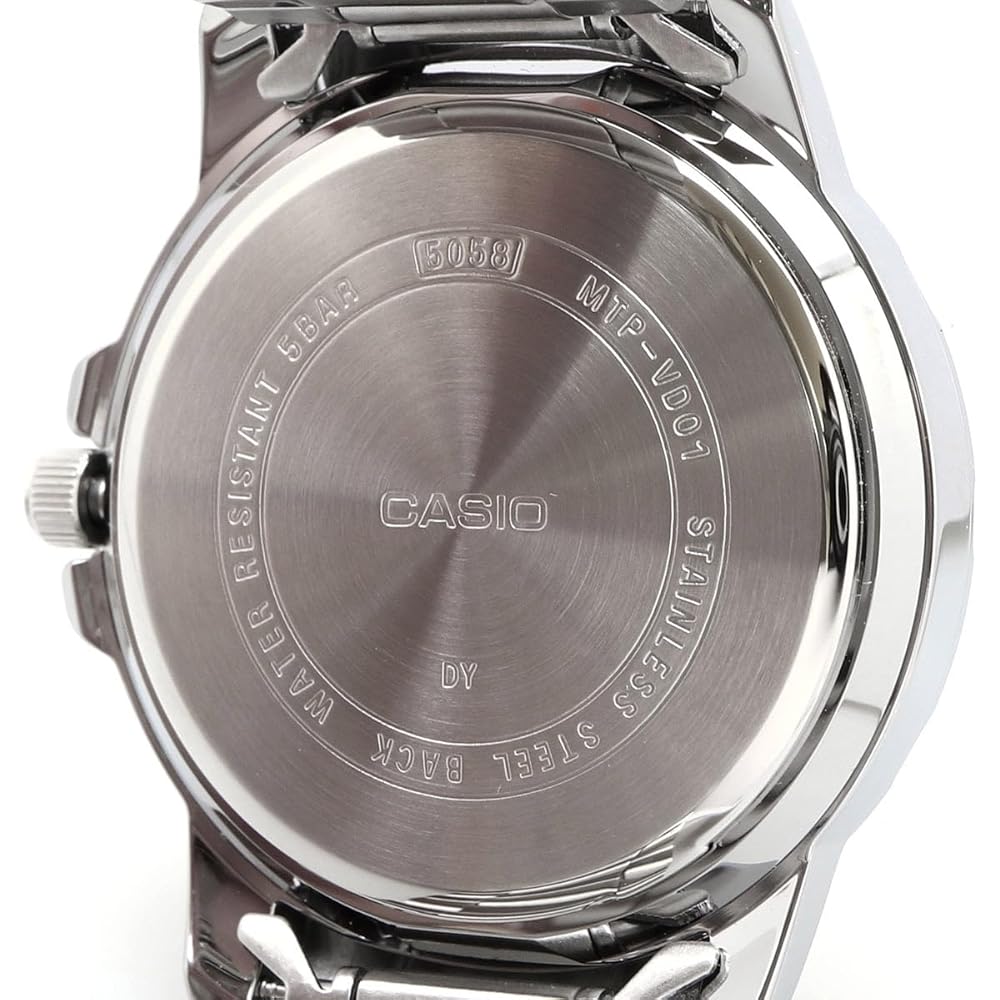 Casio Standard Analog Quartz Men's Watch MTP-VD01D-1BV Metal Band Black Imported Model