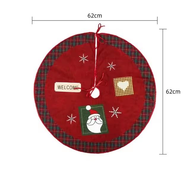 62CM Cartoon Christmas Tree Skirt Crafts Tree Surround Base Collection Merry Christmas Decorations for Home Xmas Ornaments Navidad