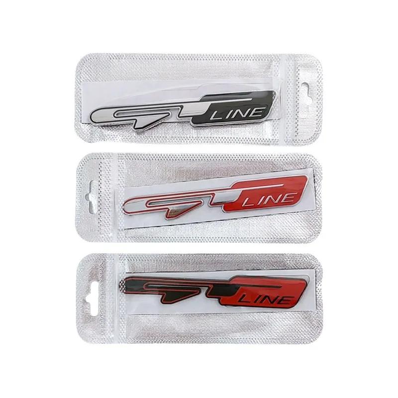 AANA1 3D Metal GT Line Letter Car Rear Trunk Emblem Badge Sticker Styling Accessories For Kia Sportage Picanto RIO Stonic K5 Proceed