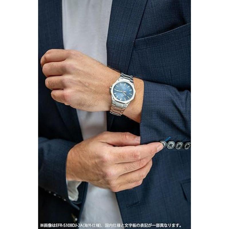 Casio EDIFICE EFR-S108DJ-2AJF Синий циферблат Спортивные сапфировое стекло Мужские часы ЯПОНИЯ