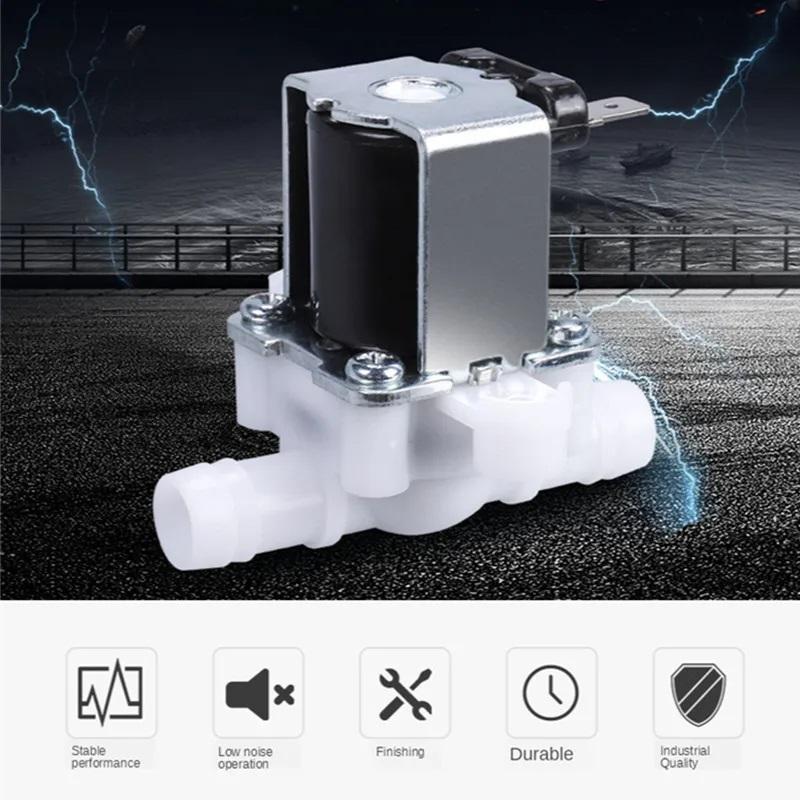 DC 12 24 AC 220V нормально закрытый напорный электромагнитный клапан впускной клапан 12 мм для диспенсера воды очиститель воды пластик