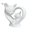 Милая кошка, домашний декор, фигурка матери и ребенка, 3D-печатная скульптура сердца для декора стола, статуэтка с гладкой поверхностью, современное искусство, гостиная, кабинет,