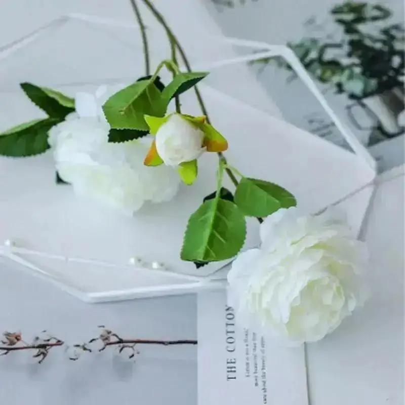 3 Heads New Rose Party Hotel Decoration Pretty Artificial Peony Flower Practical Wedding Bride Holds Flowers Household Ornament