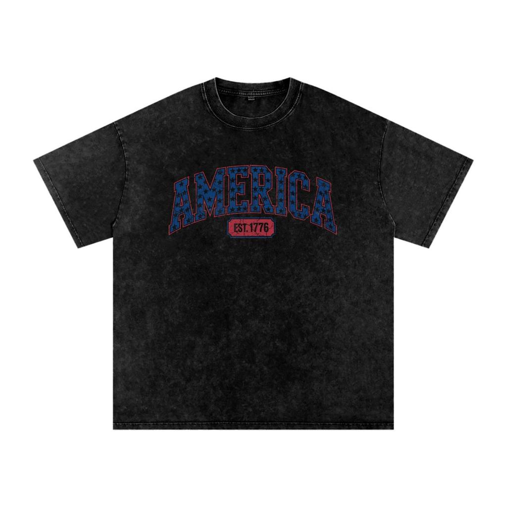 America 1776 | Snow Washed Oversized Cotton T-Shirt and kids shirt