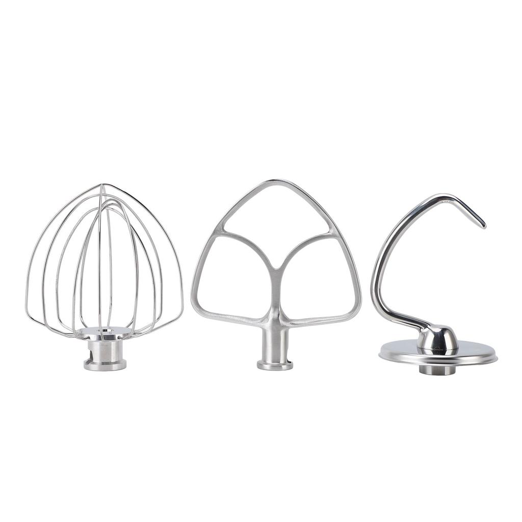 3Pcs Stand Mixer Attachment Stainless Steel Flat Beater Dough Hook Wire Whip Tilt Head Stand Mixer Accessories for