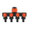 Four-Way Garden Hose Splitter with Switch Valve - Outdoor Water Pipe Connector