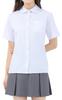 School Short Round Shirt With Pocket [Sharphon] Girls' Shirt, Sleeve, Collar, Plain, Cotton, Top,