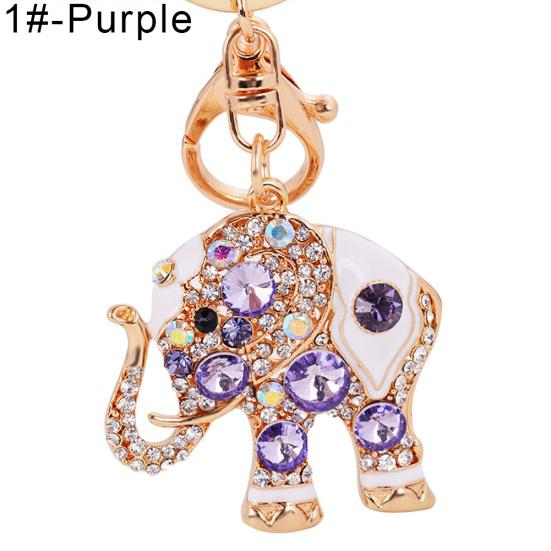 Милый слон красочные стразы для женщин автомобильная сумка брелок для ключей кошелек Шарм