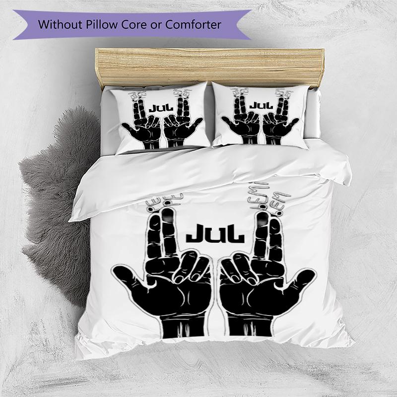 3pcs Jul rapper pattern bedding set duvet cover set includes duvet cover &pillowcases, perfect all season bedroom decoration & gift