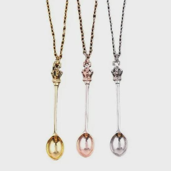 Миниатюрное ожерелье-ложка в форме короны королевской Алисы