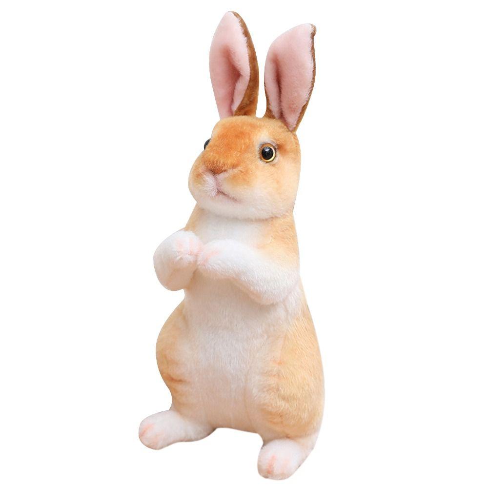Kids Birthday Kawaii Rabbit Plush Toy Simulation Long Ears Rabbit Lifelike Animal Stuffed Doll Toys