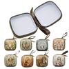 Square Cartoon Prayer Bead Pouch Double Sided Design Durable Plastic Organizer For Religious Accessories Jewelry Storage