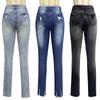 2025 Washed Ripped Tassel Skinny Stretch Jeans for Women - European & American Style