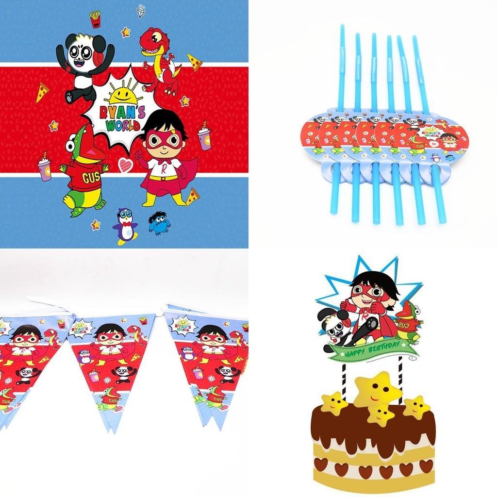 Ryans Party World Decoration Tableware Paper Cup Plate Banners Kids Birthday