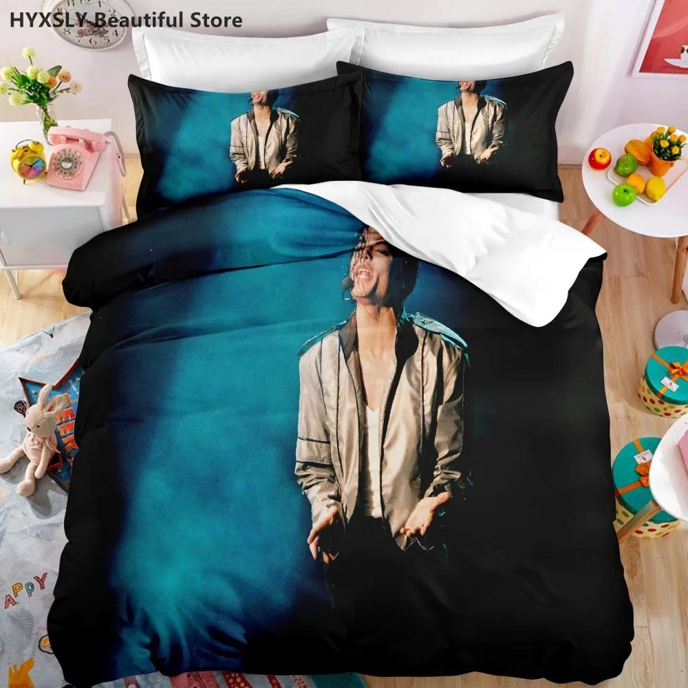 Майкл Джексон Звезда 3D Пододеяльник Постельное белье Одеяло Лен Наволочки Домашний декор Подарок Односпальный Двуспальный Полуторный Кинг-сайз Квин-сайз