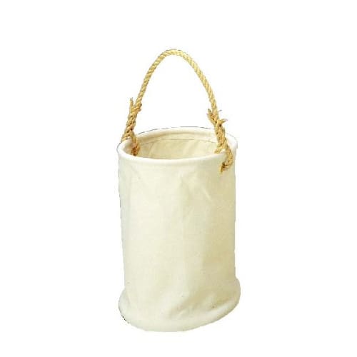 Kozuchi No. 6 Canvas Electrician's Bucket, White, 20cm Diameter X 23cm Height, KB-01-20 W
