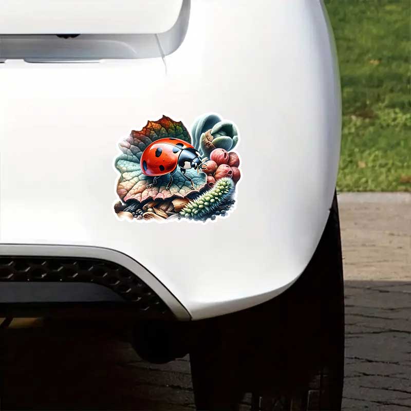 Red Beetle Ladybug Car Sticker Vinyl Decal Waterproof Rear Window Motorcycle Camper Bumper Truck Laptop Decoration TM391