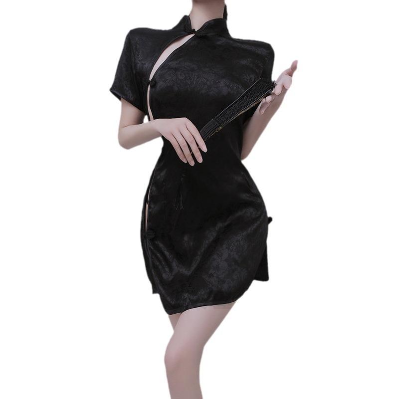 New sexy retro Republic of China style sexy underwear uniform passion slit hot short cheongsam