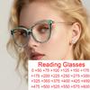 Anti Blue Light Cat Eye Transparent Green Reading Glasses Women  Spring Hinge Hyperopia Eyeglasses Fashion Computer Eyewear