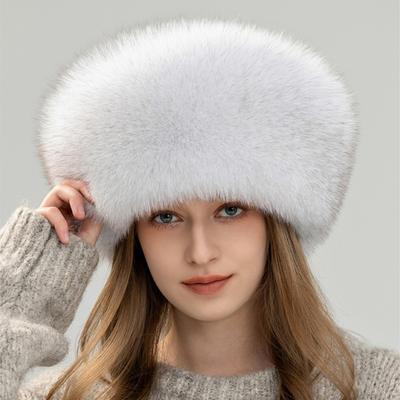 Шапка из цельной кожи лисы женская теплая шапка из натурального меха лисы зимняя для прогулок с защитой ушей монгольская шапка, делающая лицо визуально меньше