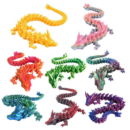 3D-печатная китайская фигурка дракона с подвижными суставами, подвижная фигурка, летающий дракон, подвижная модель, игрушка-фиджет, настольное украшение, орнамент