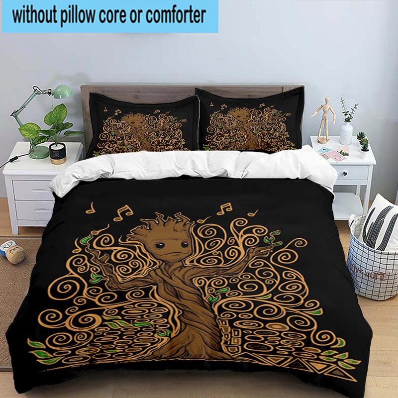 Galactic Raccoon Hero 3pcs Bedding,Including 1pc Duvet Cover And 2pcs Pillowcases Perfect for Christmas,Ideal for Bedroom, Dormitory