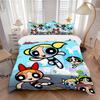 Powerpuff Girls Adventure Print 3Pcs Bedding Setduvet Cover With 2 Bedropillowcase Home Birthday Gift