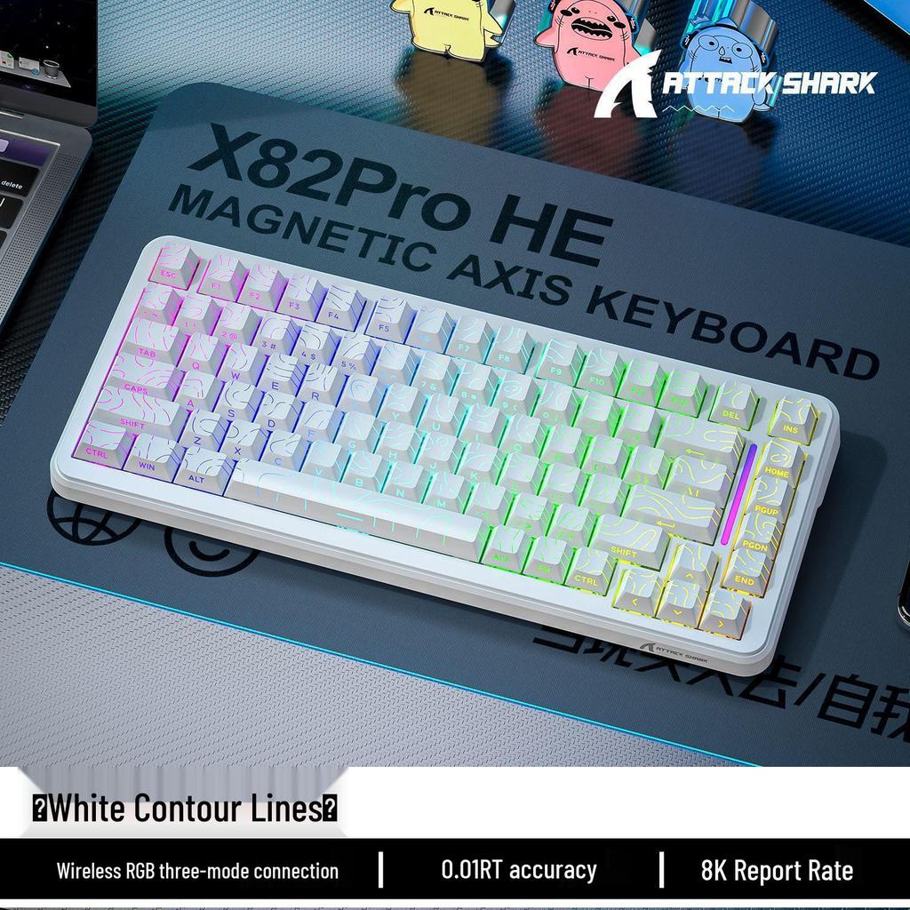 ATTACKSHARK X82PRO Трехрежимная RGB Механическая Клавиатура 8K Беспроводная Bluetooth