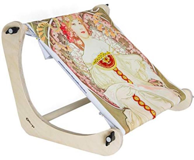 Nurge Adjustable Embroidery Table Cross Stitch Hoop Stand for Wrap or Table Embroidery Hoop Holder Hand Polished Natural Wood Stand, Top, 190-3(30cm)