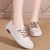 Trendy Hollow Breathable Women Walking Shoes  Summer Microfiber Lace Up Women's Shoes Slip Resistant Flat Sole Ladies Shoes