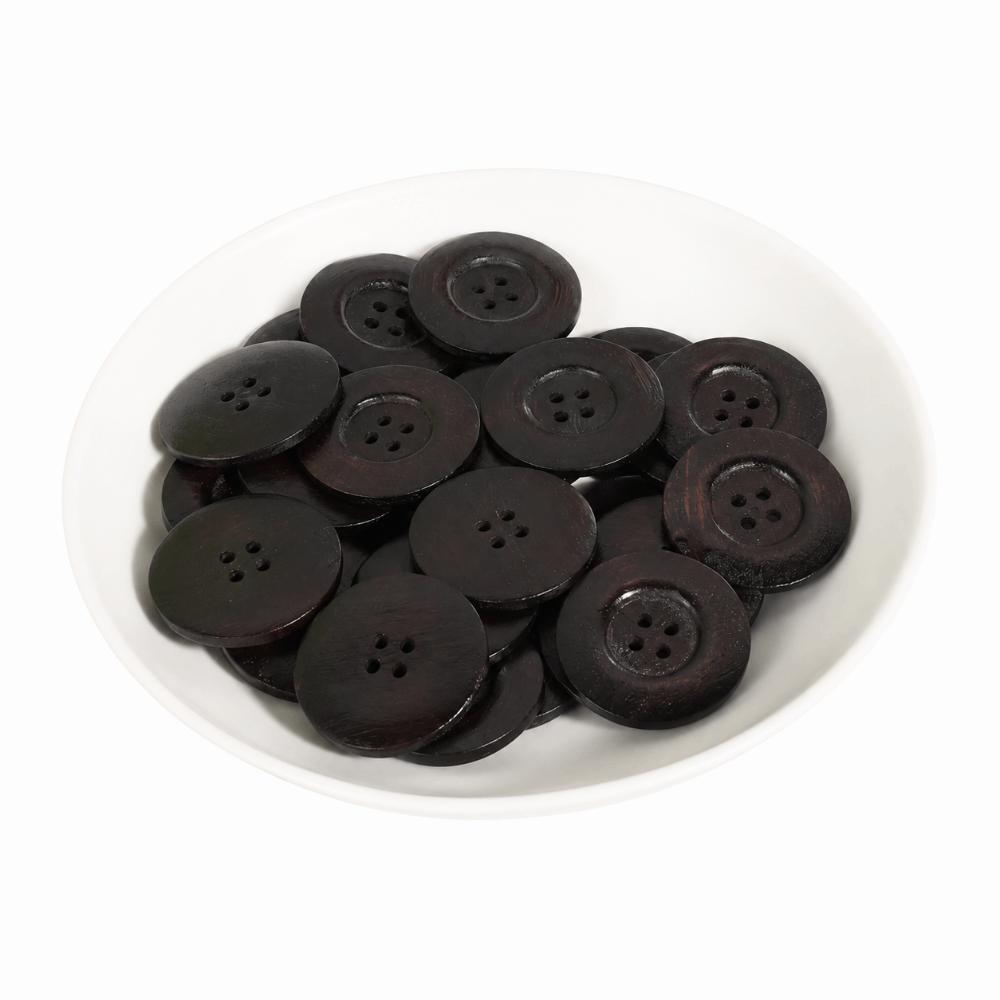 30pcs 40mm Craft Sewing Buttons 4 Holes Round Wood Buttons Vintage Style Coat Buttons DIY Crafts