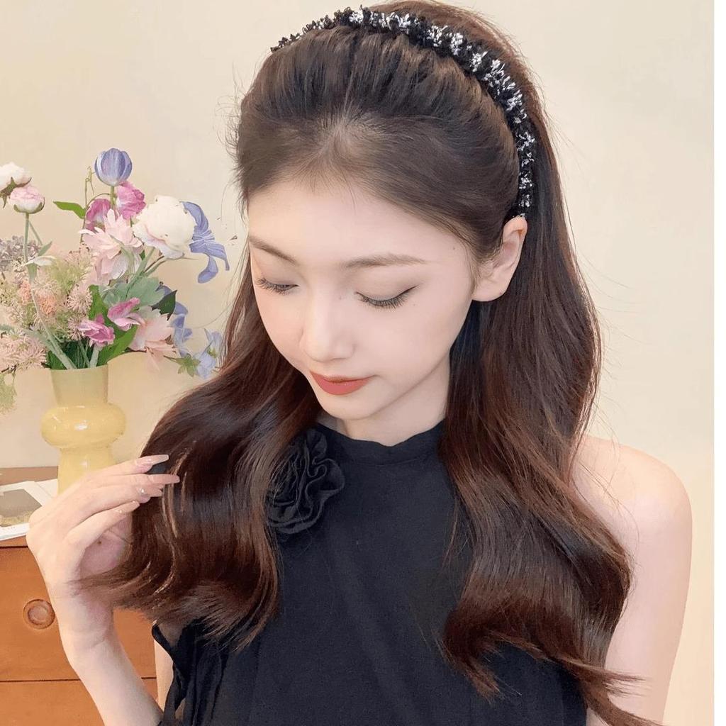 Плетеная волнистая нескользящая повязка на голову для мытья лица - элегантный аксессуар для волос для женщин