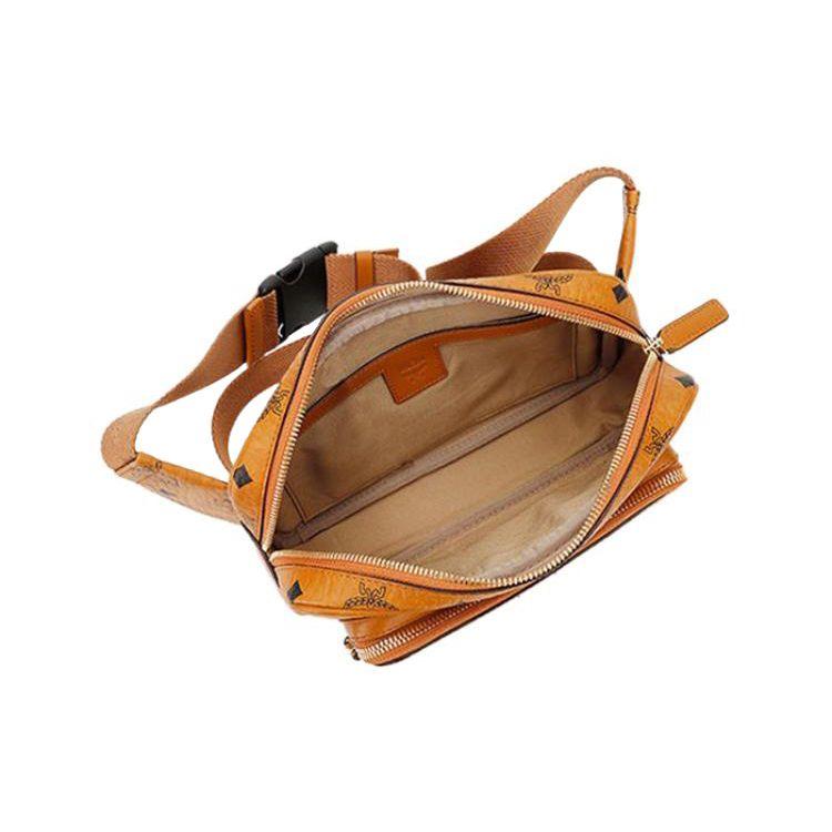 MCM Fursten Visetos Monogram Leather Shoulder Crossbody Waist Bag Men bags Brown Cognac MMZBSFI03CO001