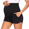 Solid Color Maternity Support Shorts - Comfortable Home and Sportswear