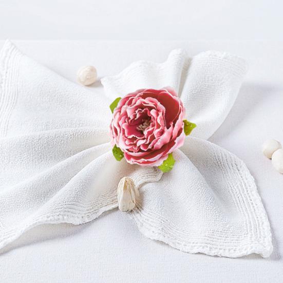 Кольцо для салфеток в виде цветка, кольцо для салфеток в виде розы ручной работы с галстуком-бабочкой, держатель для салфеток в деревенском стиле для свадебных вечеринок в День святого Валентина