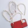 Trendy Women's DIY Pearl Chain Phone Case with Anti-Fall Crystal Pendant