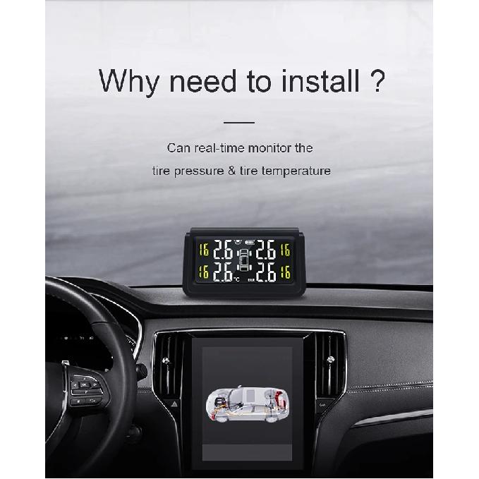 Солнечная Беспроводная Система Контроля Давления в Шинах TPMS Автосигнализация Цифровой Цветной Дисплей С 4 датчиками