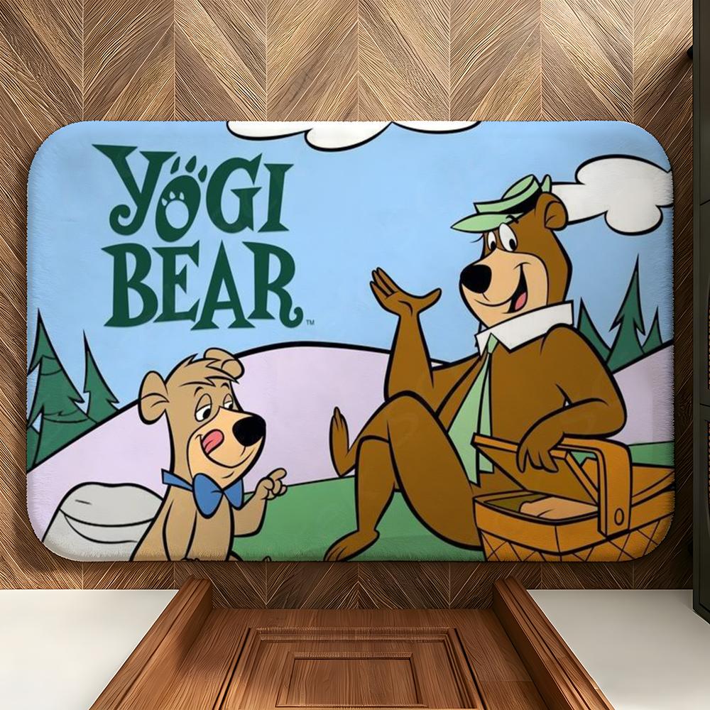 Мультяшный коврик для пола Y-Yogi B-Bear, мягкий фланелевый коврик для пола, подходит для прихожих, гостиных, спален и ванных комнат