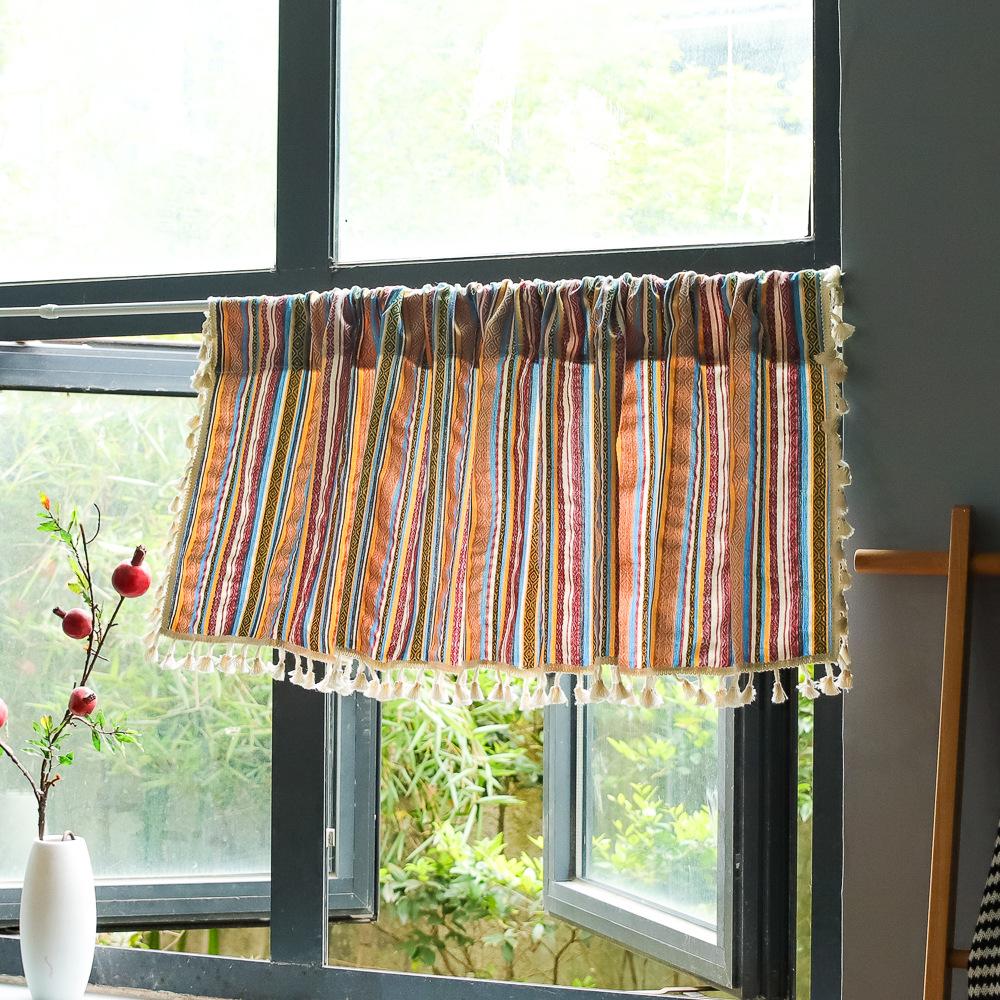 Американская полосатая штанга, Кухонная занавеска, Короткая занавеска, Занавеска на дверь спальни, Эркер, Кофе, Полуштора, Занавеска для гостиной