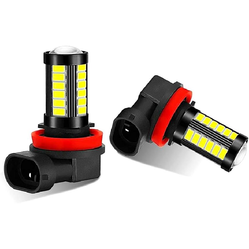 2 PCS 9005 Car Led Fog Light Bulbs, 6500K Super Bright White Anti-fog Light Bulb, 1500 Lumen 5630 33-SMD Plug and Play DRL, Universal for Cars,