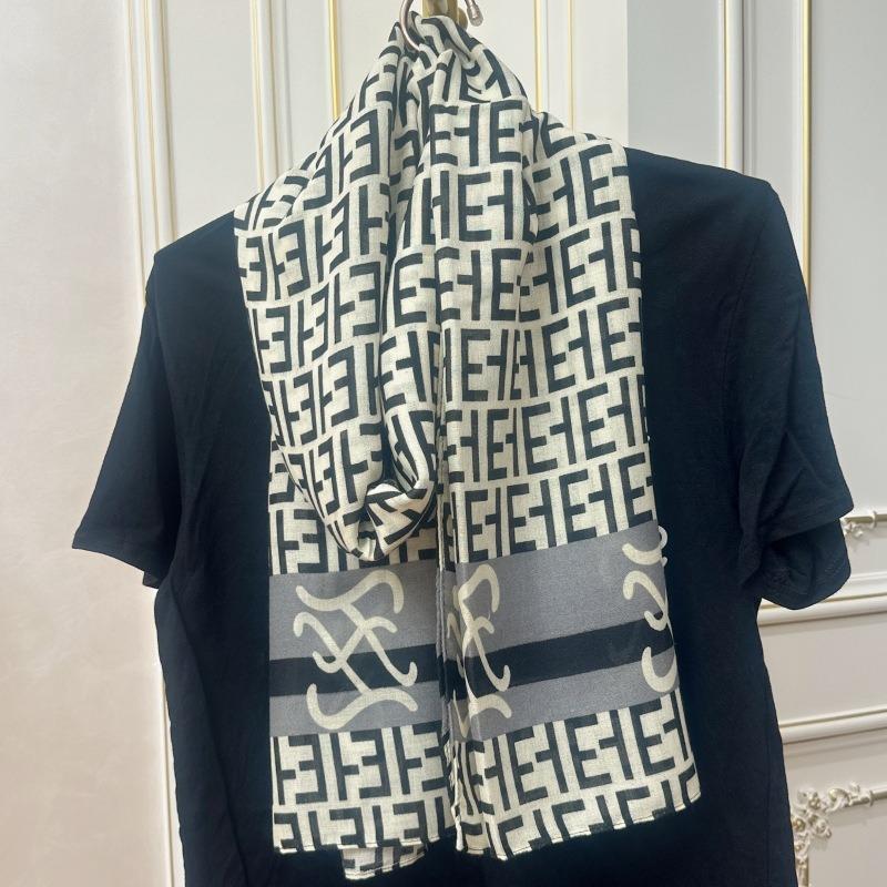 New Fashion Letter Polka Dot Printed Cotton and Linen Scarf Classic Autumn and Winter Warm Scarf Sunscreen Shawl