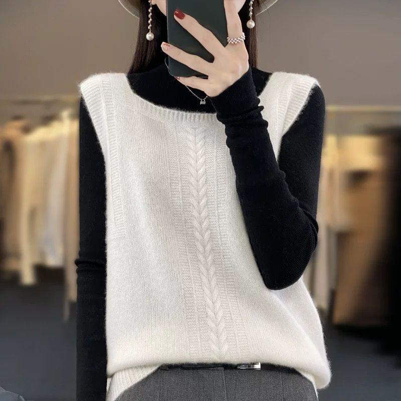 Женский пуловер, жилет, свободный вязаный свитер, верхняя одежда, жилет, повседневный жилет без рукавов с V-образным вырезом