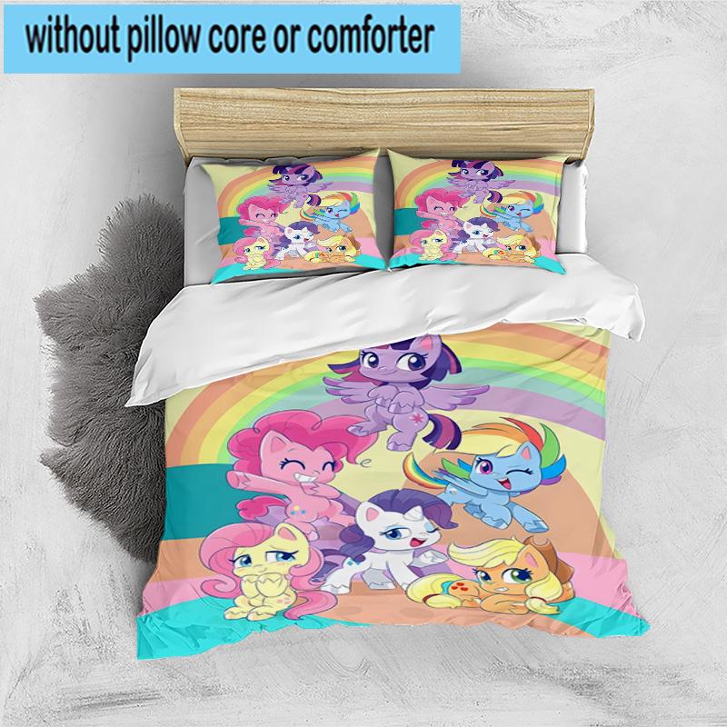 3PCS Twilight Sparkle's unicorn 3pcs Bedding,Including 3PCS Duvet Cover And 2pcs Pillowcases Perfect for Christmas,Ideal for Bedroom, Dormitory