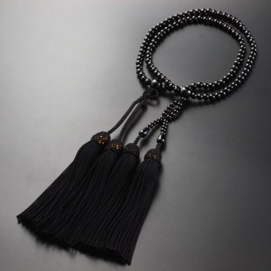 Киотский буддийский алтарь Хаяси четки Дзёдо Синсю восьмого размера черный оникс официальная церемониальная сумка Киотские четки (Для женщин) [Набор бусин] SW-069