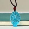 Hand-Carved Nine-Tailed Fox Pendant Necklace Chinese Amulet Long Cord Fox Necklace Women Man'S Lucky Jewelry Gift