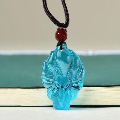 Ожерелье с подвеской в виде девятихвостой лисы, ручная работа, китайский амулет, длинный шнур, ожерелье с лисой, женское и мужское, удачное ювелирное изделие, подарок