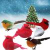Whimsical Natural Material Robin Bird Ornament For Holiday Tree Decor Style