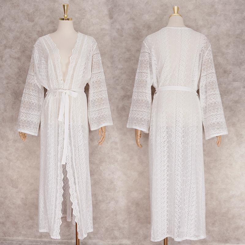 Белое кружевное сексуальное платье с открытым передом, летнее пляжное платье размера плюс, туника с высокой талией и поясом, женская пляжная одежда, длинное платье Q1301